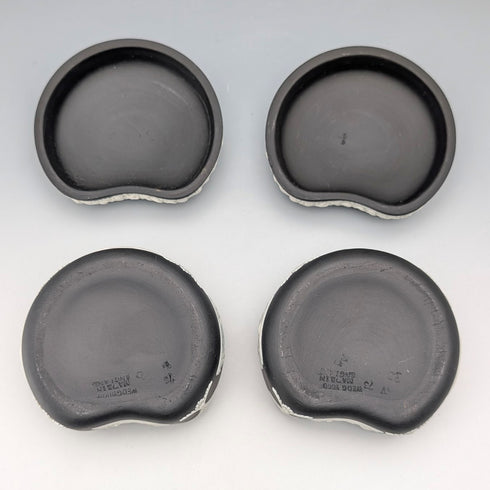 Vintage British Wedgwood Black Jasper Bean-Shaped Box Pair