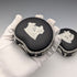 Vintage British Wedgwood Black Jasper Bean-Shaped Box Pair