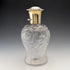 1923 British Antique Pure Silver Lid Perfume Bottle, Glass Perfume Bottle, Goldsmiths & Silversmiths
