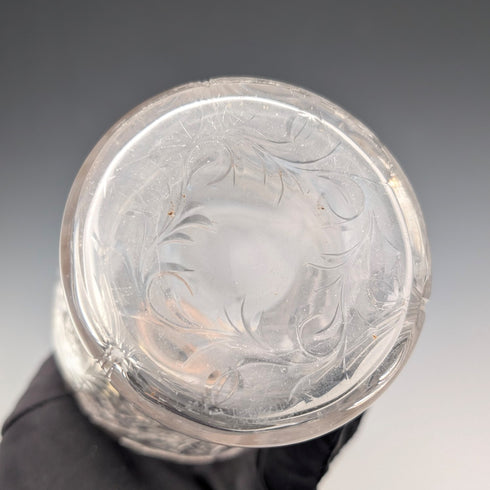 1923 British Antique Pure Silver Lid Perfume Bottle, Glass Perfume Bottle, Goldsmiths & Silversmiths