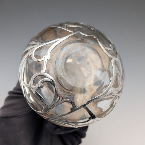 米国ヴィンテージ シルバーオーバーレイ パフュームボトル 香水瓶 アール・ヌーヴォー ALVIN