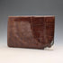 1908 British Antique Sterling Silver Brown Leather Bifold Wallet by Charles Penny Brown
