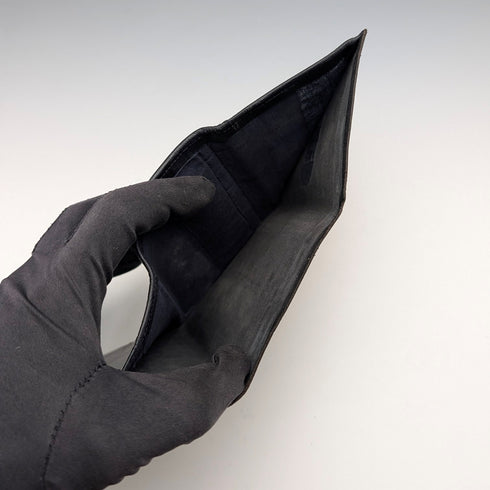 1933 British Vintage Sterling Silver Tri-fold Wallet in Black Leather by B&T