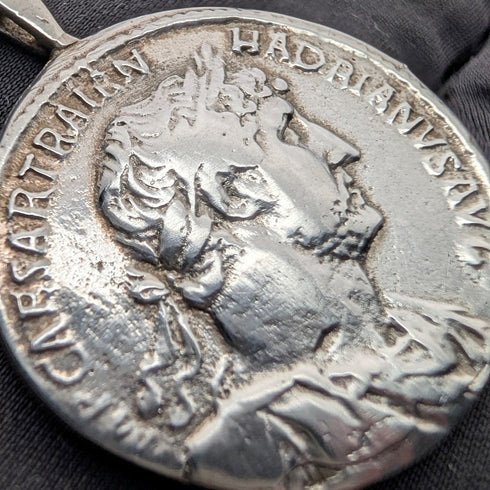 英國復古純銀古羅馬硬幣複製品吊墜,配純銀項鍊,總重28克