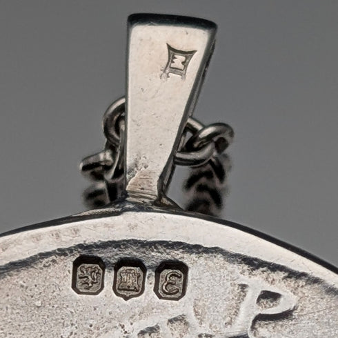 英國復古純銀古羅馬硬幣複製品吊墜,配純銀項鍊,總重28克