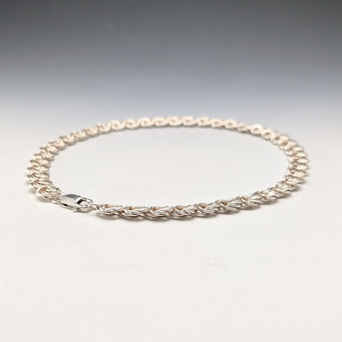 英國復古純銀拜占庭花卉鏈項鍊,42厘米,46克