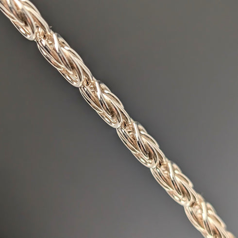 英國復古純銀拜占庭花卉鏈項鍊,42厘米,46克