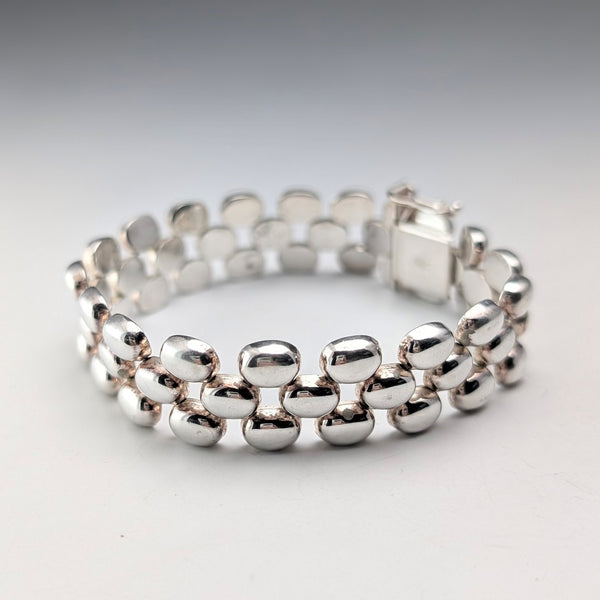 義大利復古純銀獵豹鍊式手鍊,26.4克,Milor