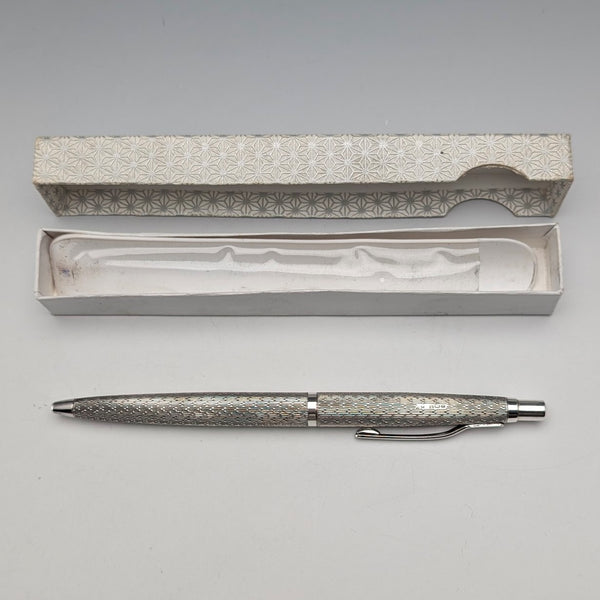 1977年英國威廉曼頓 (William Manton) 復古純銀原子筆,紙盒包裝