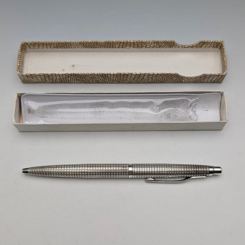 1984 British Vintage Sterling Silver Ballpoint Pen William Manton in Paper Box