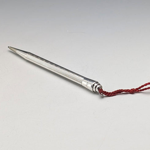 British Vintage Lifelong Sterling Silver Small Mechanical Pencil with Paper Box and Leaflet