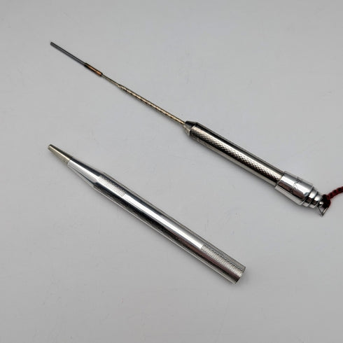 British Vintage Lifelong Sterling Silver Small Mechanical Pencil with Paper Box and Leaflet