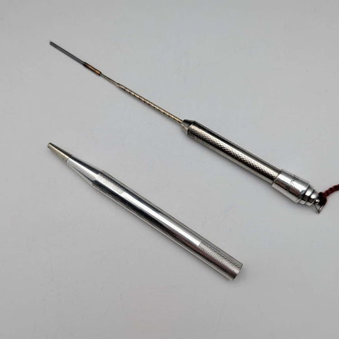 British Vintage Lifelong Sterling Silver Small Mechanical Pencil with Paper Box and Leaflet