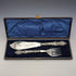 Antique British silver plate fish server set in case