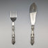 Antique British silver plate fish server set in case