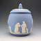 British Vintage Wedgwood Biscuit Barrel Jasperware in Pale Blue