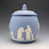 British Vintage Wedgwood Biscuit Barrel Jasperware in Pale Blue