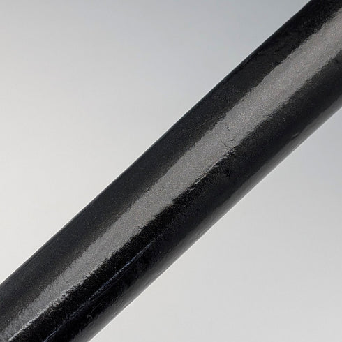 Antique black shaft, sterling silver embellishment, antler L-handle walking stick, 86cm