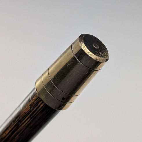 1919年 英国アンティーク ブラウンシャフト 曲がりハンドル 純銀装飾 軽量ステッキ 杖 91cm