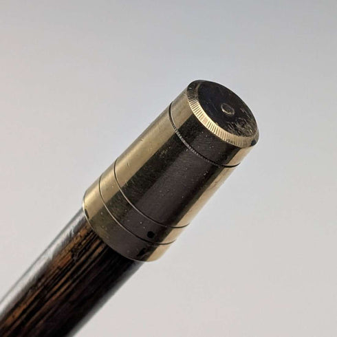 1919年 英国アンティーク ブラウンシャフト 曲がりハンドル 純銀装飾 軽量ステッキ 杖 91cm