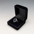 Vintage sterling silver drop-shaped blue cubic zirconia ring (size 12)