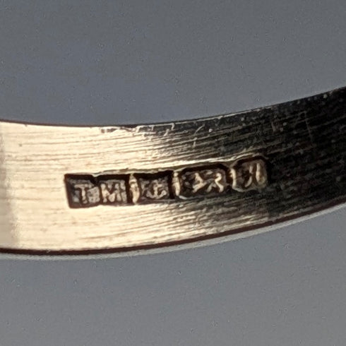 英国ヴィンテージ 純銀製 ガーネット&ジルコニア フラワー リング (15号)指輪