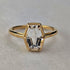 Vintage Gold-Plated Sterling Silver Quartz Ring (Sizes 16-17)