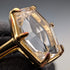 Vintage Gold-Plated Sterling Silver Quartz Ring (Sizes 16-17)