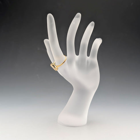 Vintage Gold-Plated Sterling Silver Quartz Ring (Sizes 16-17)