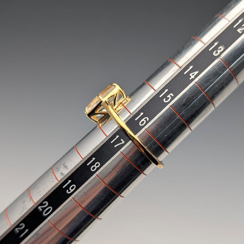 Vintage Gold-Plated Sterling Silver Quartz Ring (Sizes 16-17)