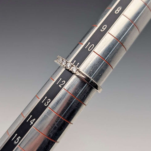 復古純銀立方氧化鋯半永恆戒指(11號)