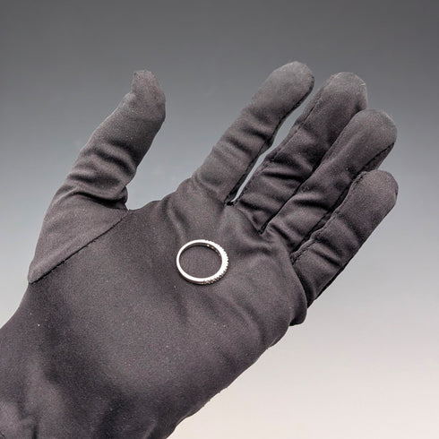 ヴィンテージ 純銀製 キュービックジルコニア ハーフエタニティーリング (11号)指輪