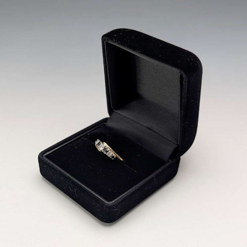1984 British Vintage K9 Gold Sapphire & Zirconia Ring (Japanese size 12)