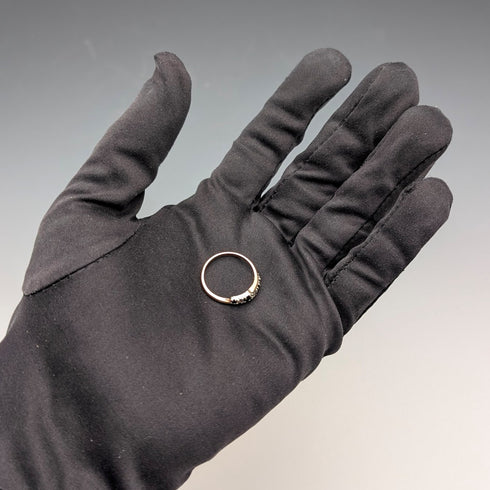 1984 British Vintage K9 Gold Sapphire & Zirconia Ring (Japanese size 12)