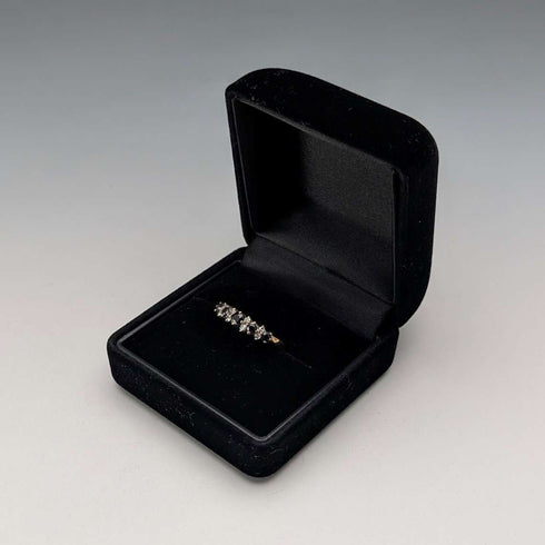1991 British Vintage K9 Gold Sapphire & Zirconia Ring (Japanese size 12)