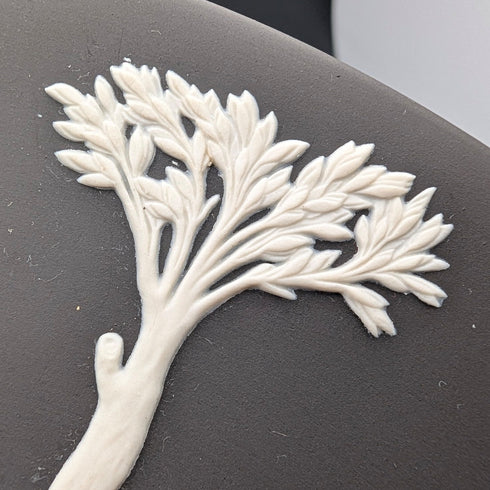 英国ヴィンテージ ウェッジウッド ブラックジャスパーウェア製 プレート 直径23cm 箱入り