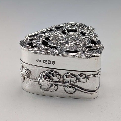 1917 British Antique Sterling Silver Potpourri Box, 38g, William Comyns