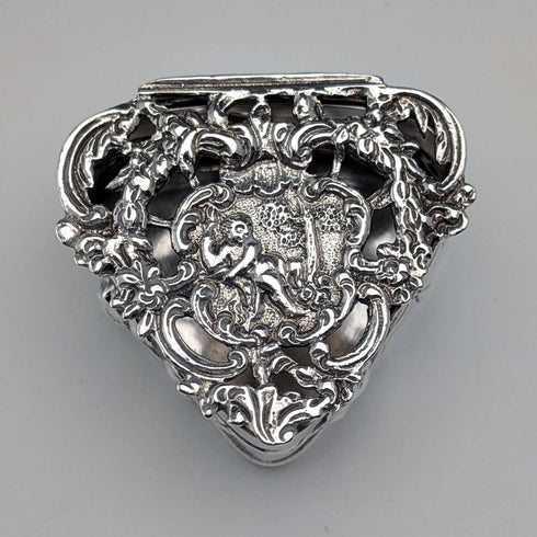 1917 British Antique Sterling Silver Potpourri Box, 38g, William Comyns