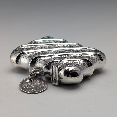 1895年 英国アンティーク 純銀製 ヴェスタケース 36g 1919コイン付 Thomas Hayes