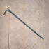 1899 British Antique Sterling Silver L-Handle Horn-Handled Walking Stick, 83cm