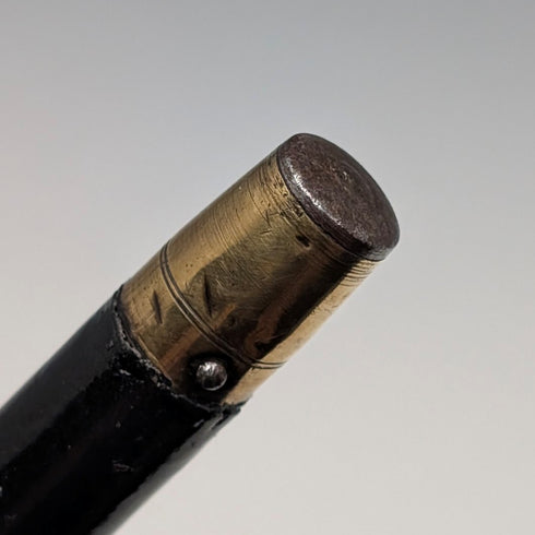 1919年 英国アンティーク ブラックシャフト 純銀彫刻ロンデルハンドル ステッキ 88cm