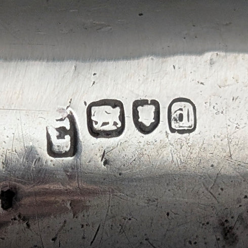 1899年 英国アンティーク ブラックシャフト L字ハンドル 純銀装飾 軽量ステッキ 杖 90cm