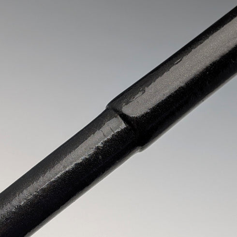 1899年 英国アンティーク ブラックシャフト L字ハンドル 純銀装飾 軽量ステッキ 杖 90cm