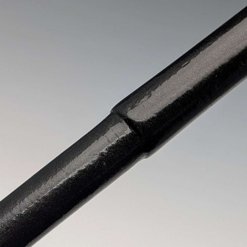 1899年 英国アンティーク ブラックシャフト L字ハンドル 純銀装飾 軽量ステッキ 杖 90cm