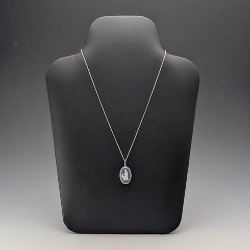 英国ヴィンテージ ウェッジウッド 純銀&ジャスパー ペンダント 純銀製チェーン付