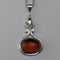 Vintage sterling silver honey amber pendant with sterling silver chain