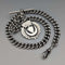Circa 1922 British Antique Sterling Silver Albert Chain, 60g, Semi-Silver Medal Fob