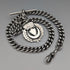 Circa 1922 British Antique Sterling Silver Albert Chain, 60g, Semi-Silver Medal Fob