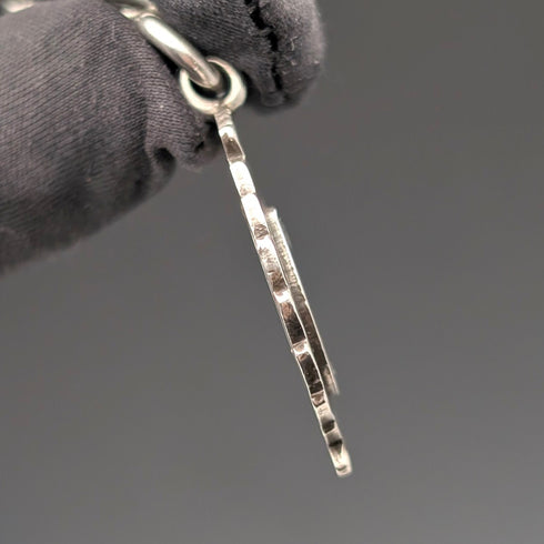 Circa 1922 British Antique Sterling Silver Albert Chain, 60g, Semi-Silver Medal Fob