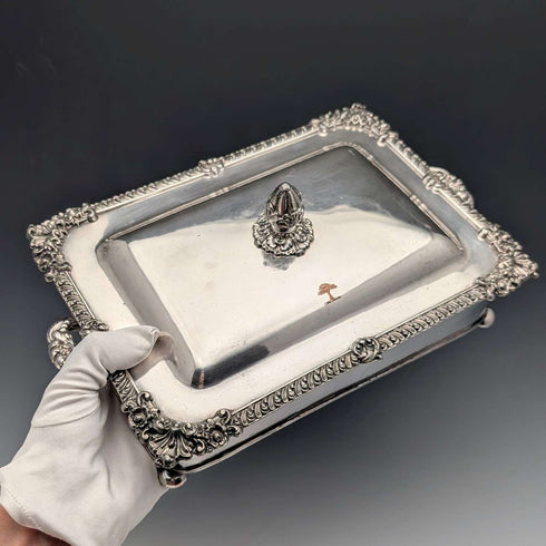 Antique British Cheese Toast Dish from Old Sheffield Plate, circa 1825